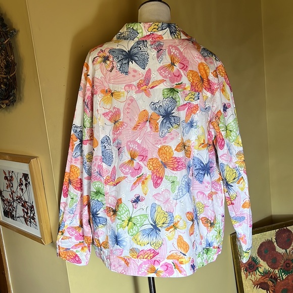 ALFRED DUNNER  Size 16W Butterfly Eyelet Embroidered Cotton Lightweight  $89 NEW - Picture 3 of 16